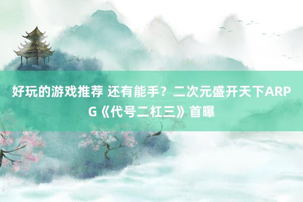 好玩的游戏推荐 还有能手？二次元盛开天下ARPG《代号二杠三》首曝