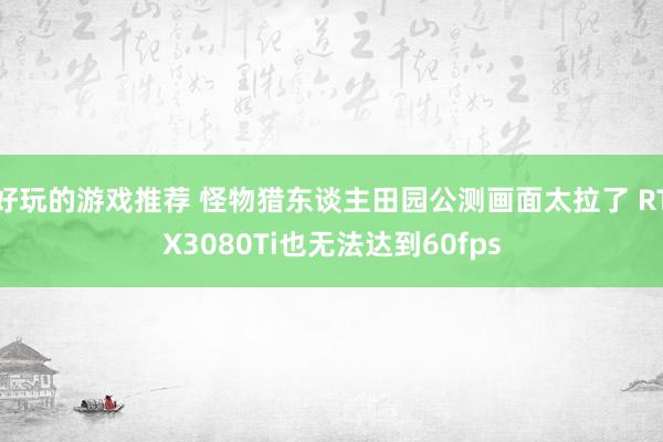 好玩的游戏推荐 怪物猎东谈主田园公测画面太拉了 RTX3080Ti也无法达到60fps