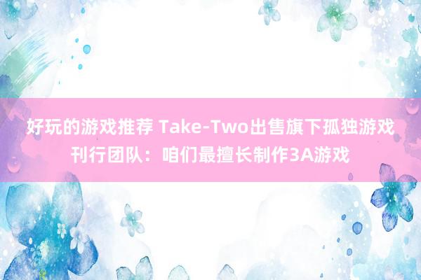 好玩的游戏推荐 Take-Two出售旗下孤独游戏刊行团队：咱们最擅长制作3A游戏