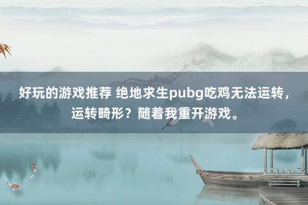 好玩的游戏推荐 绝地求生pubg吃鸡无法运转，运转畸形？随着我重开游戏。