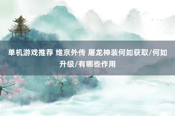 单机游戏推荐 维京外传 屠龙神装何如获取/何如升级/有哪些作用