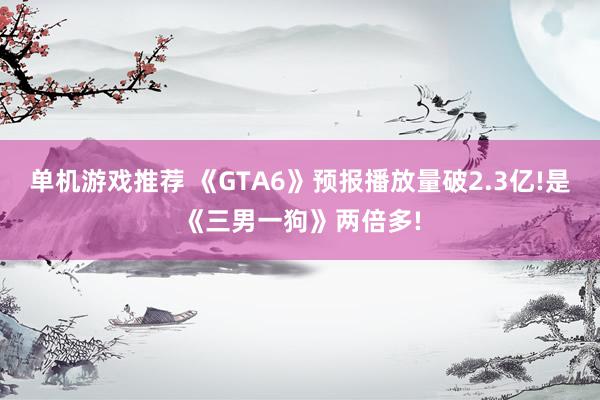 单机游戏推荐 《GTA6》预报播放量破2.3亿!是《三男一狗》两倍多!