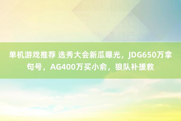 单机游戏推荐 选秀大会新瓜曝光，JDG650万拿句号，AG400万买小俞，狼队补援救